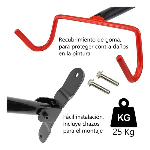 Imagen 6 de 6 de Soporte Pared Para Bicicleta Pared Horizontal