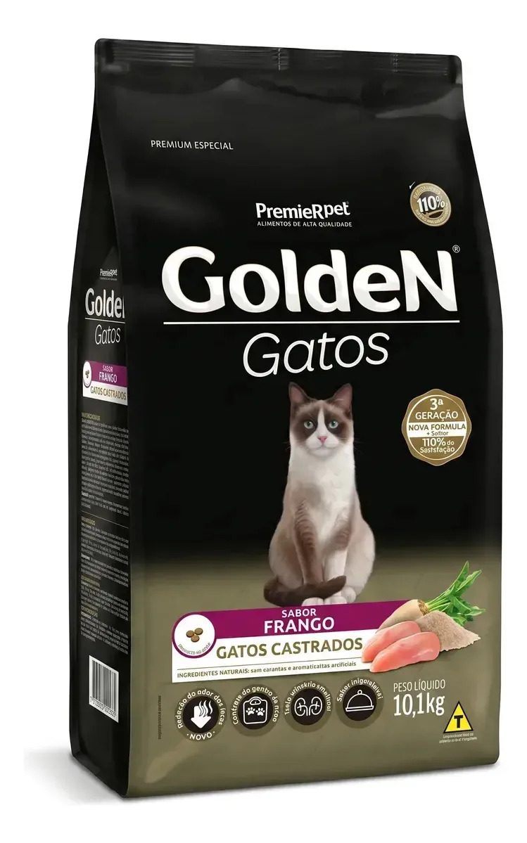 Ração Golden Premium Gatos Adultos Castrados Frango 10kg