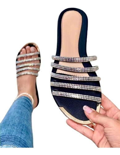 Sandalias/brillantes/piedrerias/planas/ Mujer/ Damas