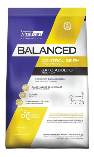 Vitalcan Balanced Gato Control De Ph X 2 Kg.