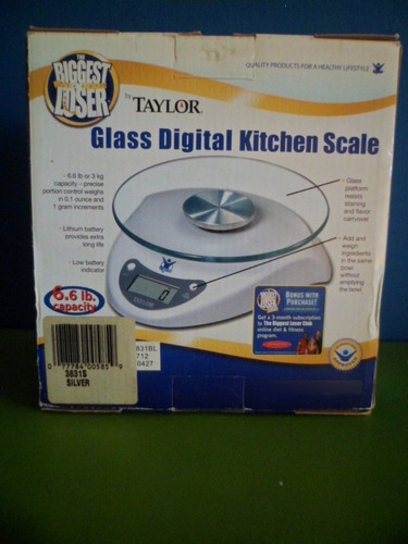 Peso Digital Para Cocina (base De Vidrio) Taylor