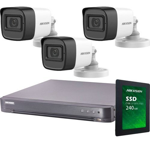 Kit 3 Camaras Seguridad Hikvision Con Audio !!!! 1080p 2mp