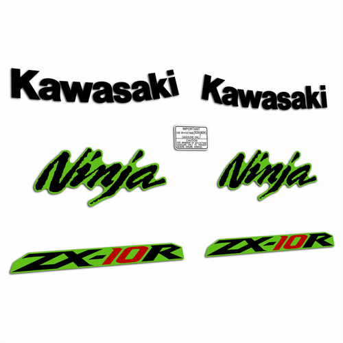 Calcos Kawasaki Zx10 R Ninja Año 2008/10 Moto Verde