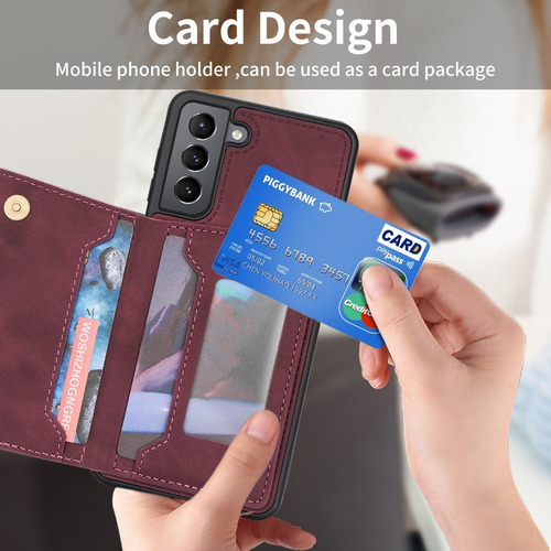B Funda De Tarjeta Wallet For Samsung S21 Fe S21 Ultra Plus