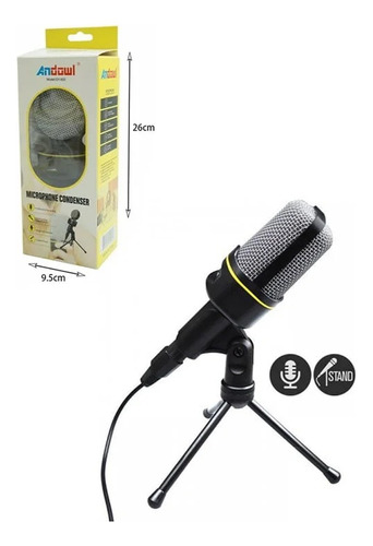 Microfono Condensador Profesional Andowl Qy-920 Con Tripode