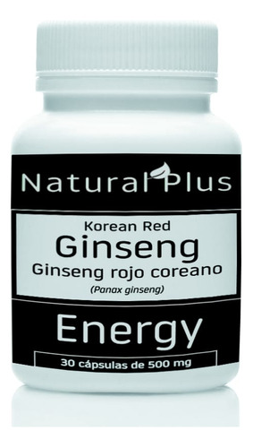 Ginseng Rojo Coreano. 30 Cápsulas X 500mg (100% Pureza) !