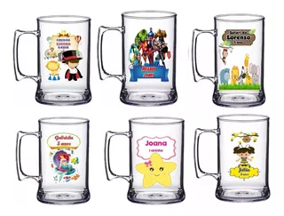 Copo Caneca Personalizado Lembrancinha Infantil Kit 40 Un