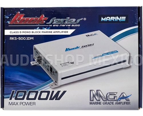Imagen 7 de 8 de Amplificador Marino 1 Canal Clase D Rockseries Rks-500.1dm