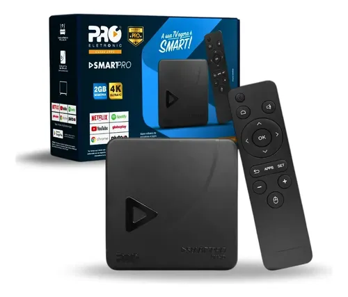 Tv Box Proeletronic SmartPro 4k, com Android 10 E 16gb Smart Box PROSB-3000/16GB