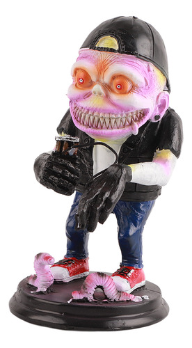 Adorno De Resina Angry Statue Horror Big Mouth Para Hallowee