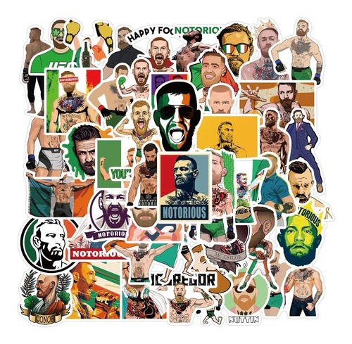 50 Stickers De Conor Mcgregor - Etiquetas Autoadhesivas