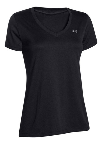 Playera Fitness Under Armour Tech V Negro Mujer 1255839-002