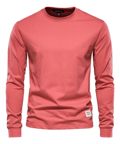Top De Manga Larga Autumn Tide En Color Liso, Talla Europea