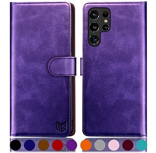 Funda Para Samsung Galaxy S22 Ultra Billetera Bloq Id Purple