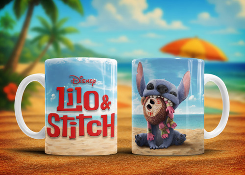 Taza De Cerámica Lilo Stitch -ultima Pelicula Disney Blanco Lilo Sttich