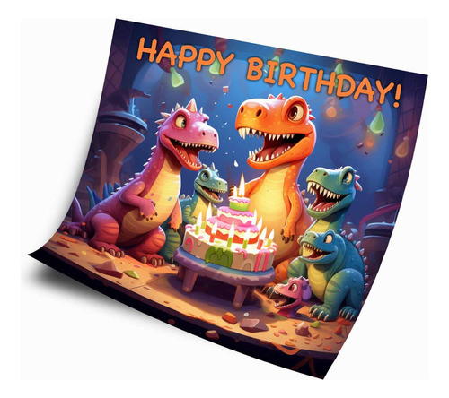 Póster De Dinosaurios Para Fiesta De Cumpleaños 145x145 Cm