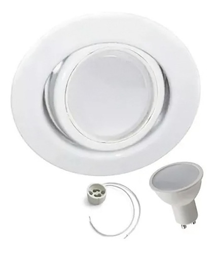 Imagen 1 de 10 de Pack X 10 Spot Embutir Blanco Dicroica Led 7w Dimerizable