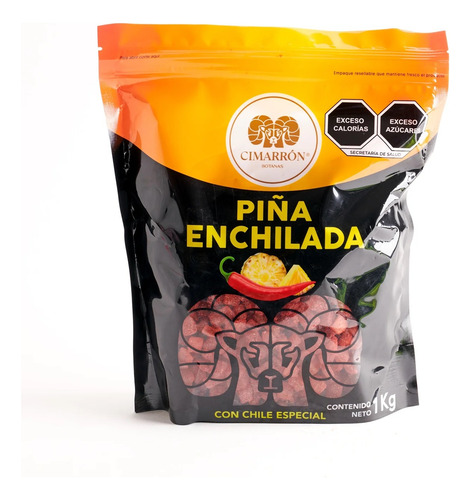 Piña Enchilada Deshidratada Cimarrón Bolsa Resellable 1kg