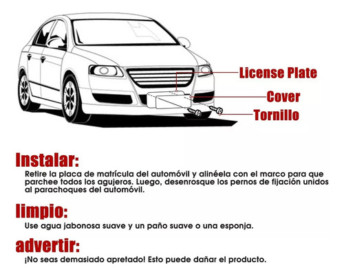 Par De Cubre Placa Automotriz Micas Trasparentes Universal Gris