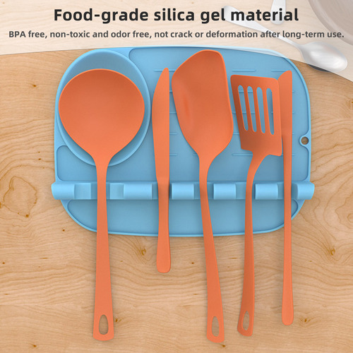 Soporte De Silicona Para Utensilios Con Almohadilla De Goteo