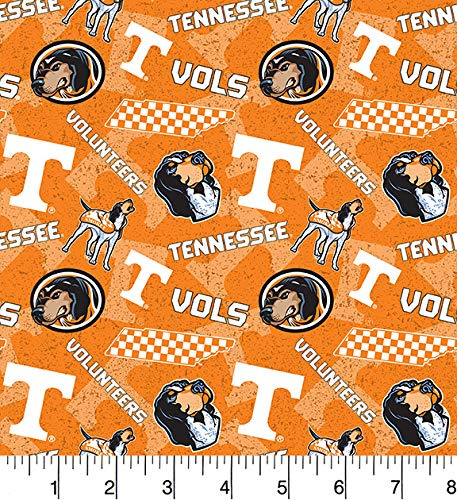 Universidad Tennessee Voluntario Tela Algodon Tono Diseño Ma