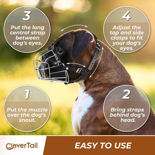 ¿bozal Metálico Clevertail Para Raza De Perro Boxer? Bozal