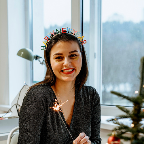 Tiaras De Año Nuevo Para Mujer, Carta De Tocado De Feliz Año