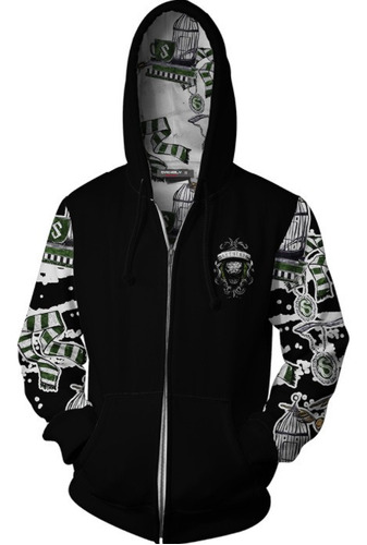 Sudadera Capucha Estampada Halloween Harry Potter Slytherin