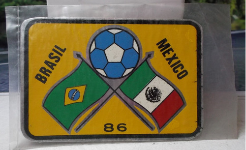 Calcomania Metalizada Del Mundial Mexico 86 Brazil Mexico