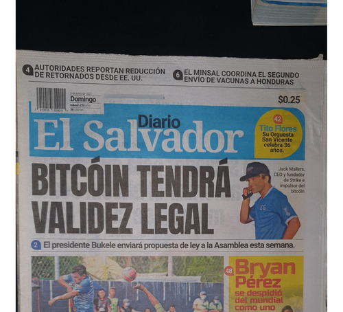 Coleção De Jornais De El Salvador | História Do Bitcoin