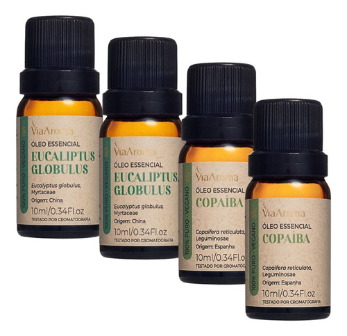 2 Óleo Essencial Copaiba + 2 Eucaliptus Globulus Via Aroma