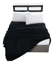 Comprar Cobertor Queen Polar Negro Elegante Frazada Queen Size