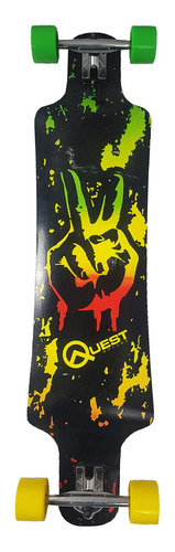 Quest Longboard - Patinetas Largas  Peace Sign Wood Cruiser