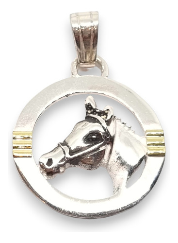 Dije Plata Y Oro Caballo Circulo