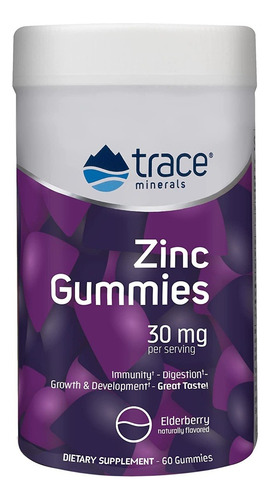 Trace Minerals Zinc 60 Gomitas Sabor Elderberry