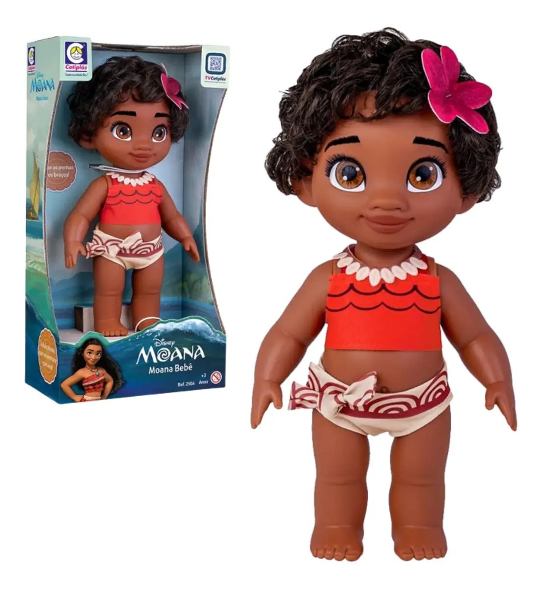 Bebê Moana Boneca Princesa Disney Coleção  Cotiplás Brinquedo