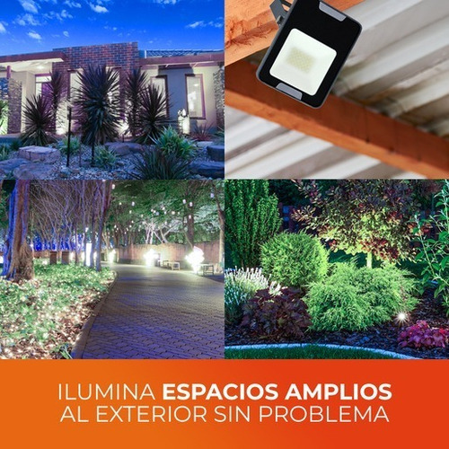Reflector Led 20w Exteriores Ip65 100/240v Tecnolite Carcasa Negro Luz Luz Cálida