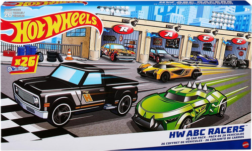 Hot Wheels Abc Racers, 26 Coches Hot Wheels En Escala 1:64 W