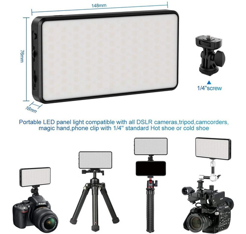 Imagen 5 de 10 de Luz Led Continua Rgb Vijim Vl196 Bateria Interna+ Accesorios
