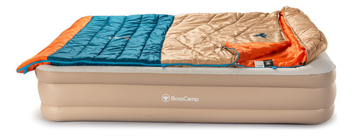 Colchón Cama Inflable Eléctrico Queen Bosscamp 2 Plazas Color Marrón