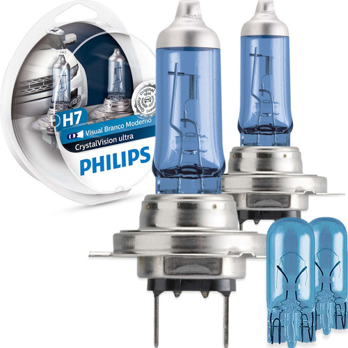 Imagem 1 de 6 de Kit Lâmpada Philips Crystal Vision Ultra H7 55w 12v 4300k