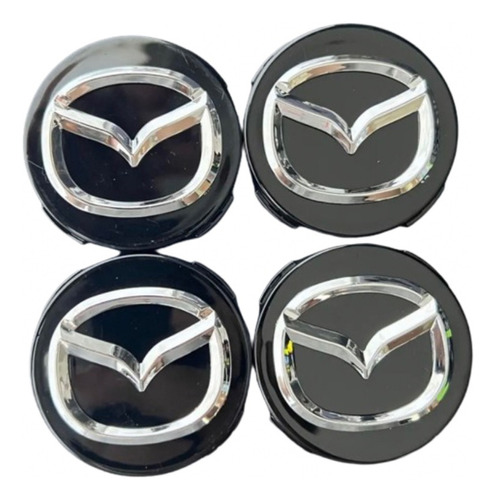 4 Centros Tapas Rin  Para Mazda 3 5 Cx5 Cx7 Cx9 56mm