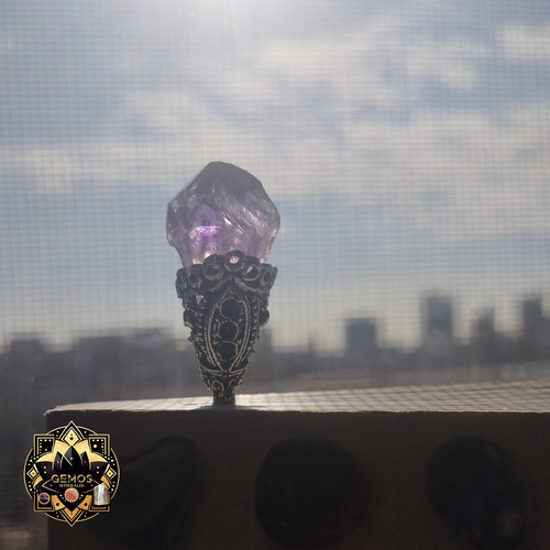 Señalador Separador Libros Artesanal Gran Amatista Gemos Violeta Oscuro Gran Amatista