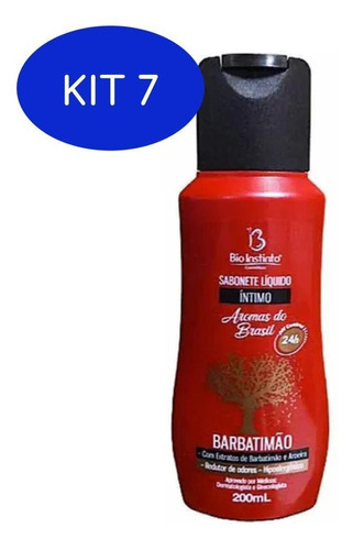 Kit 7 Bio Instinto Barbatimão Sabonete Líquido Íntimo 200ml