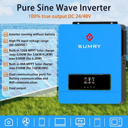 Inversor Híbrido 6.2kw Sem E Com Bateria Off+ongrid 48v/220v