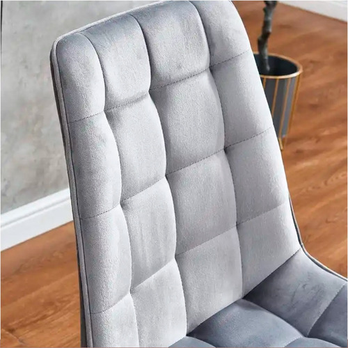 Silla De Comedor Terciopelo Capiton Cómoda Y Elegante Estructura de la silla Gris