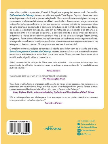 Exercícios Para O Cérebro Da Criança, De J. Siegel, Daniel / Payne Bryson, Tina. Editora Nversos, Capa Mole Em Português