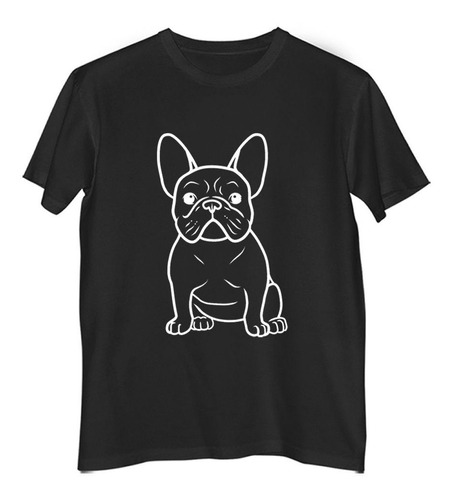 Remera Hombre Color Bulldog Vector Silueta