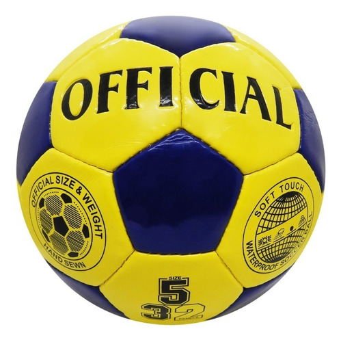 Pelota Futbol N° 5 Official 1824 Shine Color Azul-amarillo