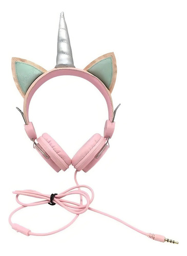 Fones de ouvido para jogos sem fio Extra HQ, microfone auxiliar de 3,5 mm e computador Bluetooth, tablet Android, iPhone, fones de ouvido Unicorn 2022, rosa